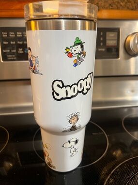 Snoopy Peanuts Stainless Travel Tumbler - White